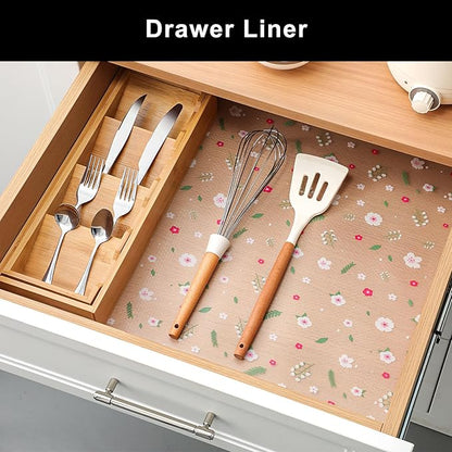 Cooyes Shelf Liner – Premium Non-Adhesive Cabinet & Drawer Liner for Kitchen – Waterproof Shelf Paper with Modern Pattern – Durable EVA Cabinet Mat – Easy to Cut （12" W x 240" L）
