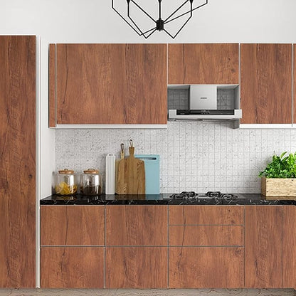 Decoroom 17.71" X 787" Wood Grain Contact Paper Brown Wooden Look Wallpaper Self-Adhesive Peel and Stick Wood Wallpaper Removable Vinyl Film Easy to Apply for Old Furniture Kitchen Cabinets
