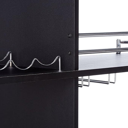 Kings Brand Furniture Bar Table with Two Tempered Glass Shelves, Black (16 in x 47 in x 41 in)