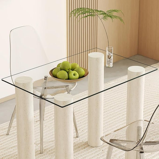 Rectangle Glass Table Top, 24"x36" Tempered Glass Table Tops with Durable and Heat-Resistant, Versatile for Dining Kitchen Coffee Office Tabletop