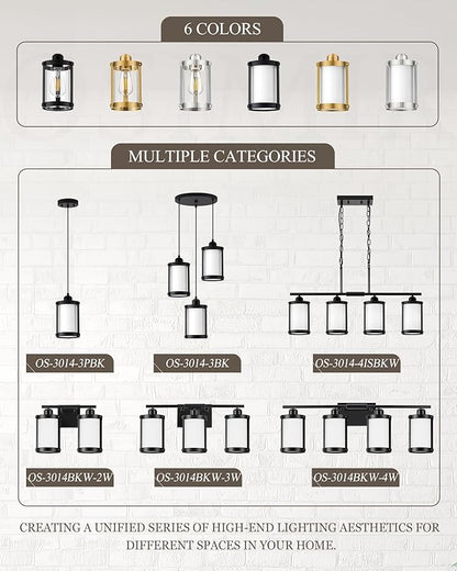 Black Pendant Lights Kitchen Island, 1-Light Modern Mini Hanging Light Fixtures with Milk Glass, Farmhouse Kitchen Pendant Lighting Over Island for Sink Dining Room, OS-3014-1PBKW