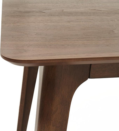 Mid - Century Modern Solid Wood Table with 4 Farmhouse Pcs Tapered Dining Table Legs for Kitchen Island, Bench - Natural Hardwood Replacement Legs (Walnut)