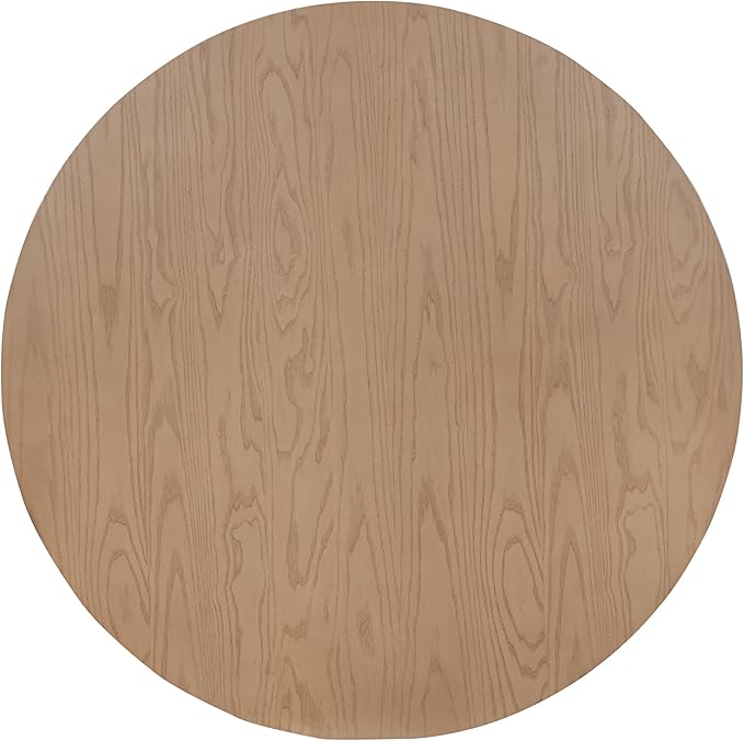Christopher Knight Home Mundo Round Dining Table for 4, Rustic Wooden Kitchen Table with Pedestal Base, Circle Farmhouse Dinner Furniture for Dining Room, Kitchen, Living Room, Light Natural