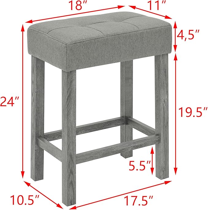 4-Piece Kitchen Island Counter-Table Set with Charging Station, Industrial 59" Dining Tables with 3 Stools, 59 Inch Farmhouse Bar Table Chairs w/USB & Type-C & Power Outlets, Grey