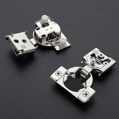 Ravinte 6 Pack 3 Pairs 1/2 inch Overlay Soft Close Hinges for Kitchen Cabinet Hinges Satin Nickel Hidden Hinges Stainless Steel Concealed Hinge self Closing