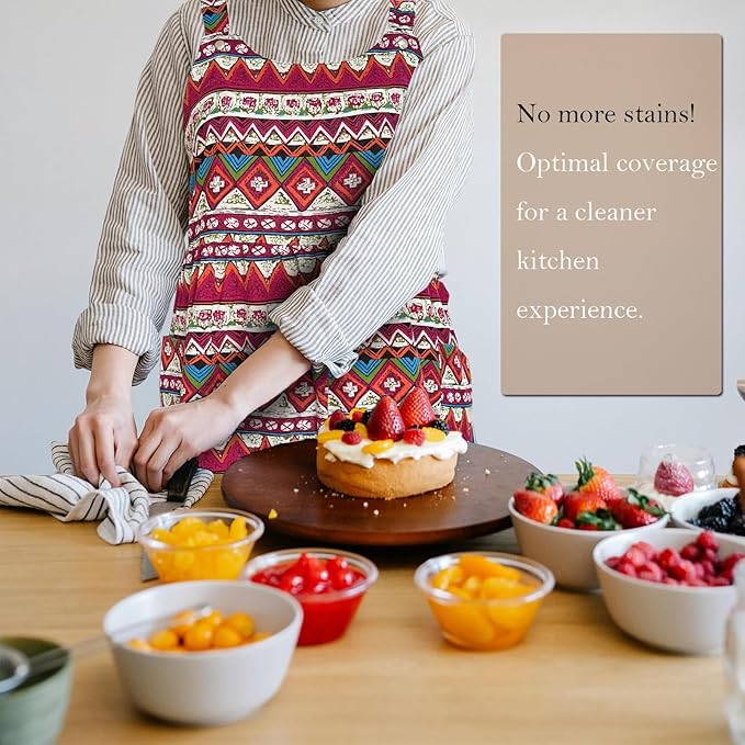 Cityelf Vintage Pinafore Apron Dress Snap Adjust Linen Cotton with Pockets Floral Aprons for Cooking Gardening
