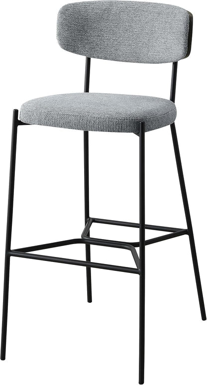 Coaster Home Furnishings - Elison - Set of 2 Pub Height Bar Stools with Foam Cushioned Seat and Geometric Detail Footrest - Mid-Century Modern - Dining Room & Kitchen - Gray & Black - 182647