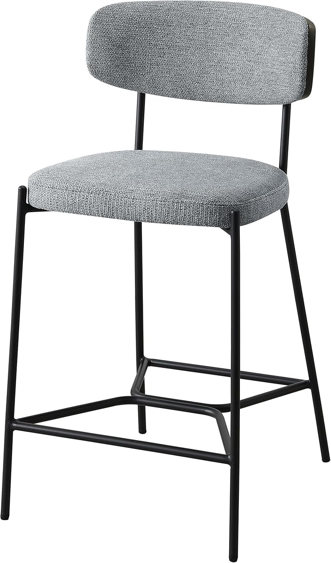 Coaster Home Furnishings - Elison - Counter Height Stools (Set of 2) - Curved Backrest, Padded Seat, Footrest - Kitchen & Dining - 24-inch - Grey - 182646
