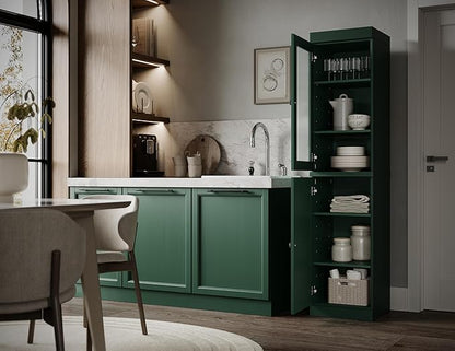 Palace Imports 100% Solid Wood 16.5"" Pantry Cabinet with Raised Panel Doors & Adjustable Shelves