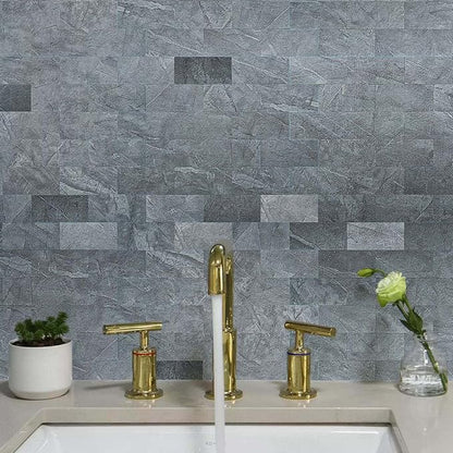 Art3d 10-Pack Peel and Stick Backsplash Tile for Kitchen Bathroom Fireplace Vanitity, Self-Adhesive Wall Tile in Blue Grey