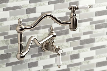 Kingston Brass KS2108BPL Bel Air Wall Mount Pot Filler, Brushed Nickel