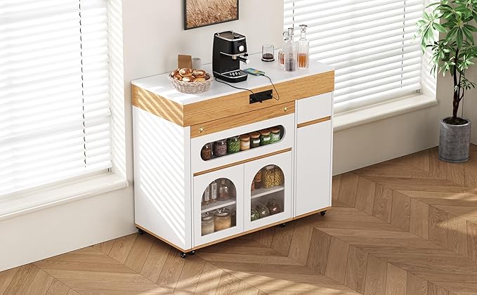 Extendable Dining Table - Versatile Kitchen Island with Storage