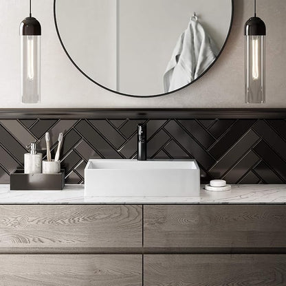 Swiss Madison SM-VS203 Claire 20" Rectangle Vessel Sink, Glossy White