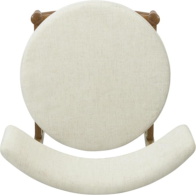 Modern Dining Chairs,Mid Century Counter Stool Set of 2 - Sturdy Rubber Wood Frame with Comfortable Fabric Cushion,Simple & Natural,Offering & Stylish for Kitchen Island, Room and Bedroom,Beige-Fabric