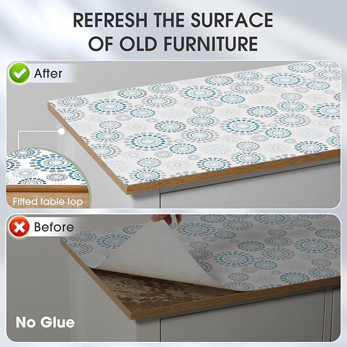 Drawer and Shelf Liner, Non-Slip Kitchen Cabinet Liners Non-Adhesive Thick Strong Grip Waterproof Washable Mats Protect Dresser Shelves Cupboard Bathroom Cabinets, Spiral, 18 in X 30 FT