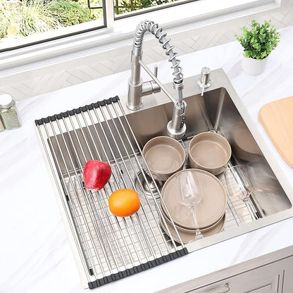 Herogo 25×22 Inch Drop In Single Bowl Kitchen Sink, Stainless Steel 10'' Deep Utility Sink for Rv Bar Outdoor Farmhouse Laundry Room