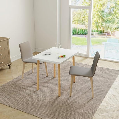 47" Wooden Foldable Kitchen Table Dining Table Rotating Table 4-6 People