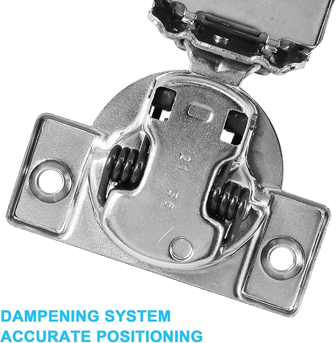 1 Inch Overlay Soft Close Cabinet Hinges, 2 Pack Slow Soft Close Hinges for Kitchen Cabinets Satin Nickel Hidden Self Closing Kitchen Cabinet Hinges for Cupboard, Silver