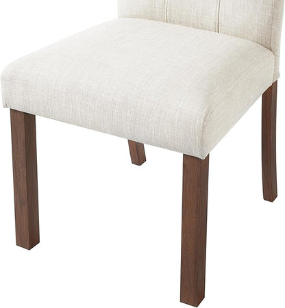Merax Dining Chair Set of 4, Upholstered Chairs with Back and Wood Legs, Mid-Century Modern Accent Chairs for Kitchen Island Dining Room