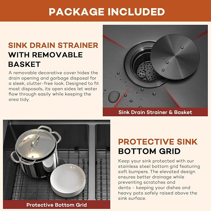 LQS Black Stainless Steel Kitchen Sink, 30 Inch Undermount Kitchen Sink, 50/50 Black Undermount Kitchen Sink with 10” Depth, X-Shaped Drain Line, Dual Mount Design and Round Corner