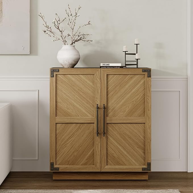 SICOTAS Sideboard Buffet Cabinet with Storage – Large Farmhouse Credenza with Doors & Adjustable Shelves for Living Room, Entryway