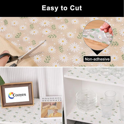 Cooyes Shelf Liner – Premium Non-Adhesive Cabinet & Drawer Liner for Kitchen – Waterproof Shelf Paper with Modern Pattern – Durable EVA Cabinet Mat – Easy to Cut （20" W x 360" L）