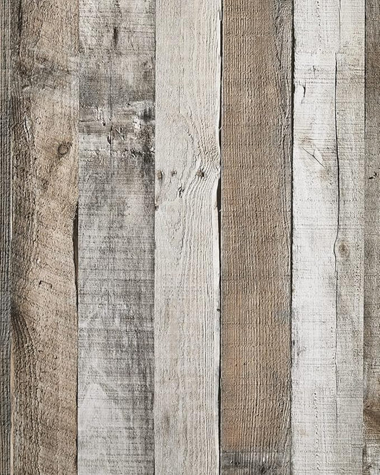 Yun-aeon Natural Wood-Grey Wood Contact Paper Peel and Stick Wallpaper 17.3"x 120"Self Adhesive Removable Vintage Faux Wood Wall Paper Plank Shelf Home Decoration Kitchen Counter Cover Use