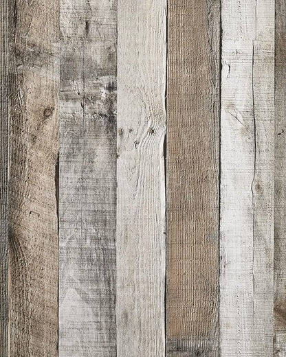 Yun-aeon Natural Wood-Grey Wood Contact Paper Peel and Stick Wallpaper 17.3"x 200"Self Adhesive Removable Vintage Faux Wood Wall Paper Plank Shelf Home Decoration Kitchen Counter Cover Use