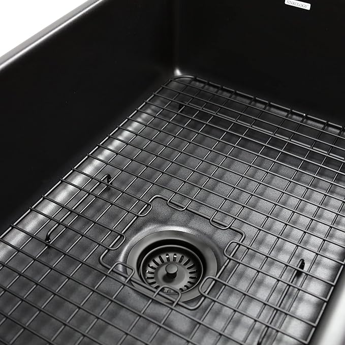 SinkSense Wren 27" x 15" Kitchen Sink Bottom Grid, Matte Black