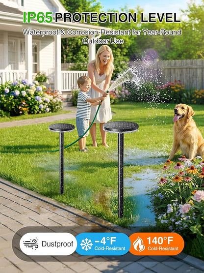 KOOPER 3X Larger & Taller Solar Pathway Lights Outdoor, 2 Pack Metal Solar Powered Garden Lights Waterproof, 2 Lighting Modes Adjustable Solar Landscape Path Lights for Outside Yard Walkway Driveway