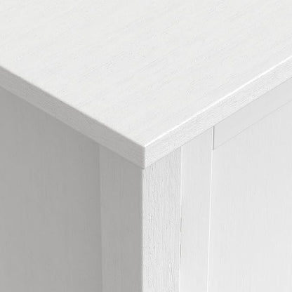 SIMPLIHOME Redmond Storage Cabinet - 32 inch Wide Solid Wood 2-Shelf Low Storage Cabinet in White, Transitional Accent Cabinet for Entryway with Adjustable Shelves and Tapered Legs