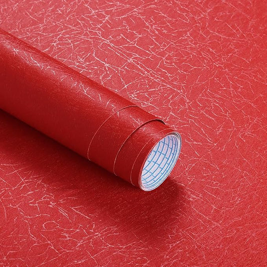 Safiyya Wallpaper Red Silk Peel and Stick Wallpaper Textured Red Contact Paper Removable Solid Color Decorative Self Adhesive Wall Paper Vinyl Rolls 118"x 17.3"