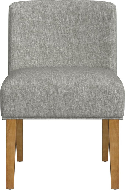 Homepop Home Decor | Upholstered Dining Chairs with Low Back |Decorative Home Furniture, Gray Woven (Single Pack)