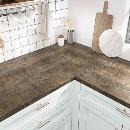 WESTICK 118" x 24" Rustic Wood Contact Paper for Countertops Waterproof Wood Wallpaper Peel and Stick Vintage Wooden Contact Paper Self Adhesive Woodgrain Vinyl Wrap for Tables Bathroom Cabinets