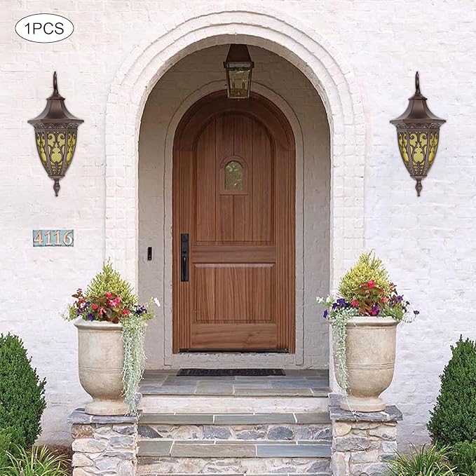 Outdoor Wall Light Fixtures, IP55 Waterproof Outside Wall Lantern Retro Exterior Wall Sconces Vintage Wall-Mounted Lights for Garage House Porch Doorway, E26 w/o Bulb