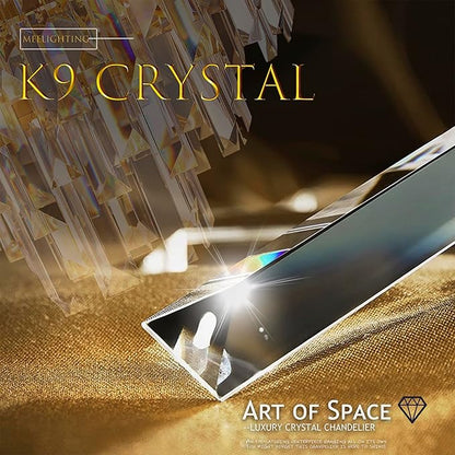 Luxury Crystal Chrome Chandelier Lighting Modern Contemporary Chandeliers Pendant Ceiling Lamp Light Fixture 7-Tier for Dining Room Living Room Hotel Showroom (24 Lights) W39.4