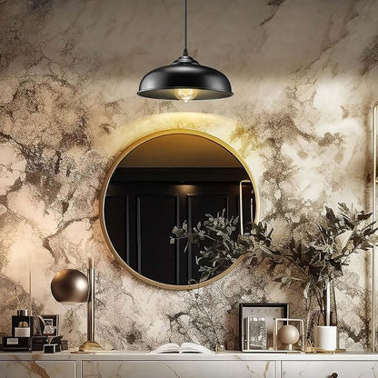 Plug in Pendant Light, Black Farmhouse Pendant Light Fixture with On/Off Switch, Vintage Hanging Lights with Plug in Cord, E26 Pendant Lighting for Kitchen Dining Room