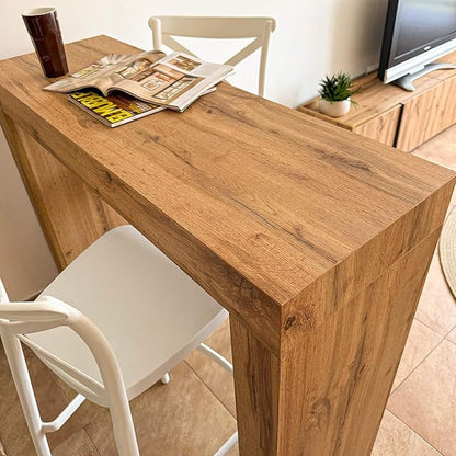Mobili Fiver, Evolution High Table 47.2 x 15.7 in, Rustic Oak, Made in Italy