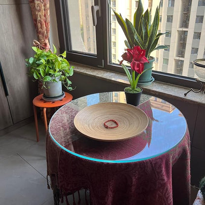 18" Round Tempered Glass Table Top, Clear Surface Flat Polished Edge for Furniture Protection Patio Dining Coffee End Tables (18 inch)