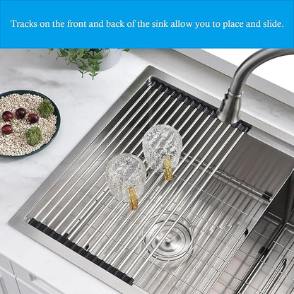 33 Inch Double Bowl Drop In Kitchen Sink Workstation - VOKIM 33 x 22 Inch Drop In Kitchen sink Stainless Steel 16 Gauge 10 Inch Deep Double Bowl Sink
