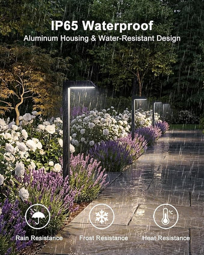 Low Voltage Pathway Lights, 4.5W LED Landscape Lighting, 4000K, 9-15V AC/DC, IP65 Waterproof, Aluminum, Black, 8 Pack