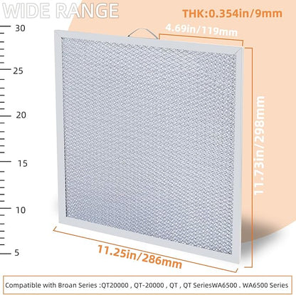 S99010316 Range Hood Grease Vent Filter 11 1/4" x 11 3/4" 4 Pack for Broan Range Hoods Replacement Model WA65AF, NTK7450000, 990721400A