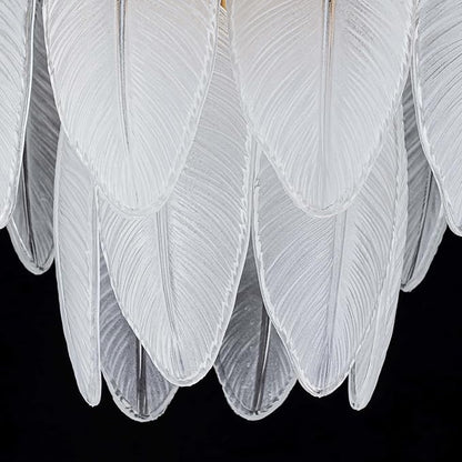 LumFurn D12 inch Glass Ceiling Light, 3-Light Modern Semi-Flushmount Close to Ceiling Light Fixture for Dining Room, Hallway & Bedroom, D12 x H16 in, Frosted Feather Glass Shade & Gold Finish Frame