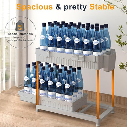Sevenblue 3 Pack Under Sink Organizers, 2-Tier Multi-Use Kitchen and Bathroom Organizers and Storage with Sliding Drawers, Bathroom Cabinet Organizer (Gray, 12.8 Inch)
