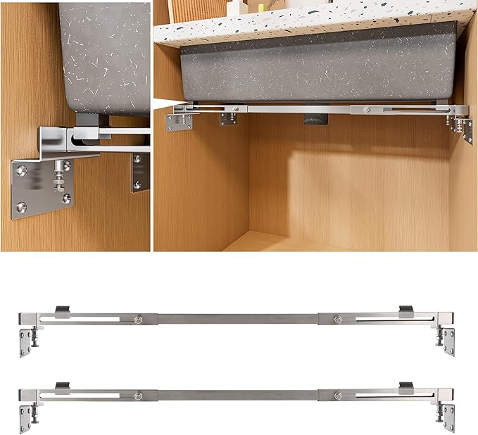 CPT-4pro Upgrade Undermount Sink Brackets Stainless Steel Adjustable Supports with 4 Anti-bulging Kit for Heavy Duty Undermount Kitchen Sink (20"-31.5"(51-80cm))
