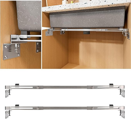 CPT-4pro Upgrade Undermount Sink Brackets Stainless Steel Adjustable Supports with 4 Anti-bulging Kit for Heavy Duty Undermount Kitchen Sink (20"-31.5"(51-80cm))