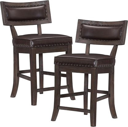 Lexicon Palladium Counter Height Dining Chair (Set of 2), Cherry/Espresso