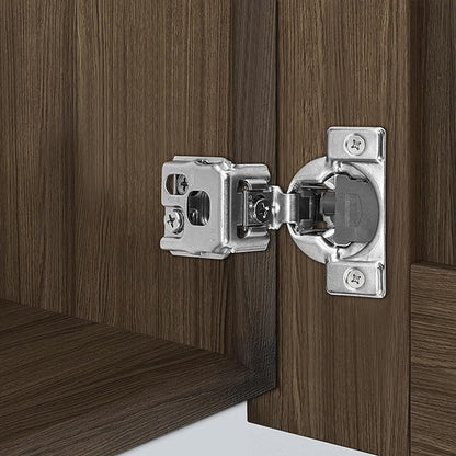 1-1/4 Inch Overlay Soft Close Cabinet Hinges, 50 Pack Slow Soft Close Hinges for Kitchen Cabinets Satin Nickel Hidden Self Closing Kitchen Cabinet Hinges for Cupboard