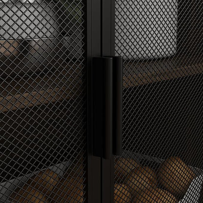 ECACAD 70.9" L Sideboard Buffet Storage Cabinet with Hutch, Pegboard, 4 Metal Mesh Doors, 6 Drawers & Shelves, Kitchen Pantry Cupboard for Living Room, Dining Room, Black & Rustic Brown