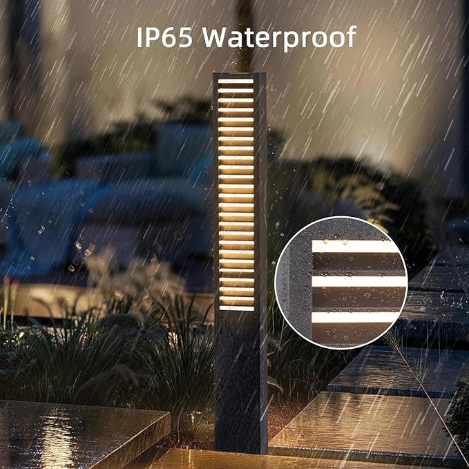 Landscape Path Lights, 39" Pathway Lights, 3000K Outdoor Driveway Light, IP65 Waterproof Modern Bollard Landscape Lighting, Bollards Light Path Led Wired for Patio Lawn Garden Walkway